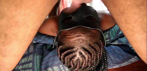  Reverse facefuck and a lot of saliva for ebony whore Elvieslutty